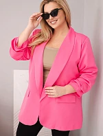 Dámské sako Plus Size elegantní růžová
