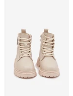 Dívčí kotníkové boty s s kožešinou LOVE béžové model 21724989 - Boto