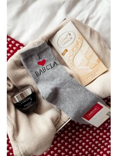 Dámské ponožky S Nápisem I Love Babcia Šedé
