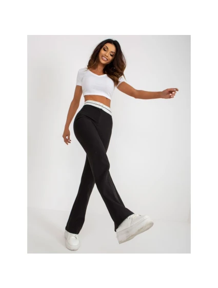 Černé látkové kalhoty do zvonu bez kapes (DHJ-SP-6971.33P) Černé látkové kalhoty do zvonu bez kapes (DHJ-SP-6971.33P)