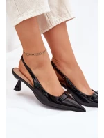 Lakované Sandály Na S Mašlí Černé model 21699990 - Boto Lakované Sandály Na S Mašlí Černé model 21699990 - Boto