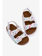 Dětské sandály na korkové podrážce s přezkami ovoce bílé Thessa Dětské sandály na korkové podrážce s přezkami ovoce bílé Thessa