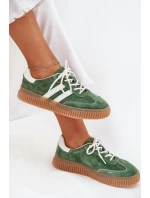 Dámské Velurové Tenisky Na Platformě Zelené model 21703435 - Boto Dámské Velurové Tenisky Na Platformě Zelené model 21703435 - Boto