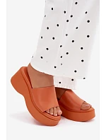 Dámské espadrilky na platformě oranžové Virelia