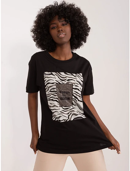 T shirt PM TS model 19529452 czarny - FPrice T shirt PM TS model 19529452 czarny - FPrice
