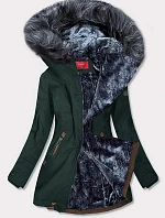 Dámská nepromokavá parka zeleno-šedá (m-923)