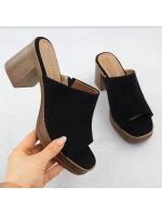 Dámské semišové žabky na jehlách černé model 22015553 - Potocki Dámské semišové žabky na jehlách černé model 22015553 - Potocki