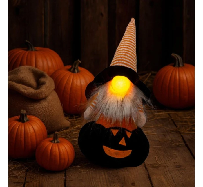 DEKORATIVNÍ FIGURKA NA DÝNI 35CM LED HALLOWEEN ČERNÁ