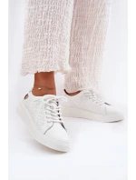 Dámské Kožené Tenisky Na Platformě Vinceza 88018 Bílé