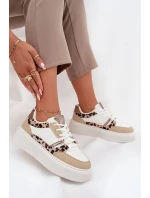 Dámské Tenisky Na Platformě Big Star SS274357 Leopardí Bílá-Bežová Dámské Tenisky Na Platformě Big Star SS274357 Leopardí Bílá-Bežová
