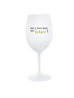 VÍNO JE NÁPOJ BOHŮ. JSEM BOHYNĚ! - bílá sklenice na víno 350 ml VÍNO JE NÁPOJ BOHŮ. JSEM BOHYNĚ! - bílá sklenice na víno 350 ml
