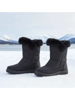 Dámské ploché zateplené sněhule černé Potocki KI24322 Dámské ploché zateplené sněhule černé Potocki KI24322