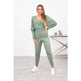 Dvoudílný svetrový set tmavě mátový