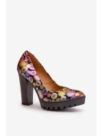 Kožené Lodičky Na Podpatku model 21670476 Multikolor - Maciejka