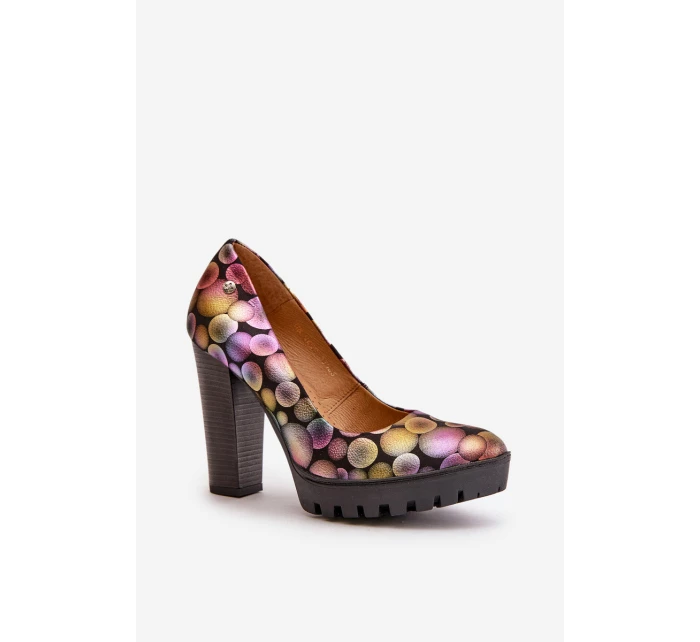 Kožené Lodičky Na Podpatku model 21670476 Multikolor - Maciejka
