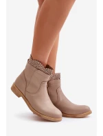 Nízké Dámské Boty Na Ploché Podpatky Kožené Lewski model 21672560 Béžové - Boto