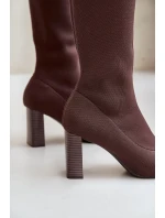 Se Po Kolena Na Podpatku Tmavě Zelené model 21679779 - Boto