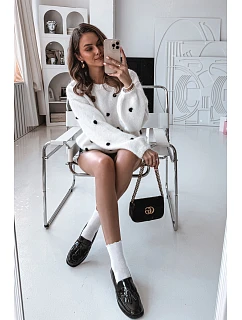 Lakované dámské mokasiny s třásněmi Černé Galera