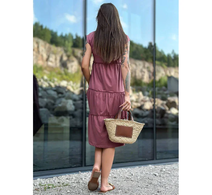 Sukienka TW SK model 18799014 ciemny różowy - FPrice Sukienka TW SK model 18799014 ciemny różowy - FPrice