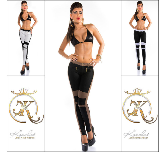 Sexy KouCla LetherLook-Pants with applications