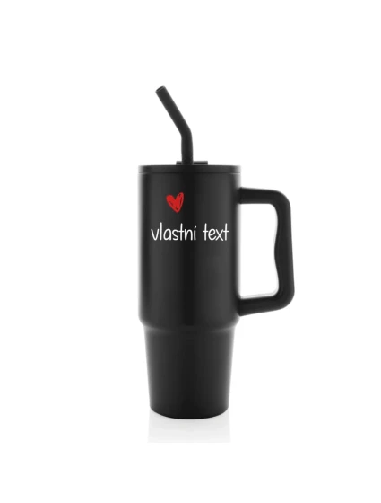 Vlastní text na termosku s barevným víčkem
