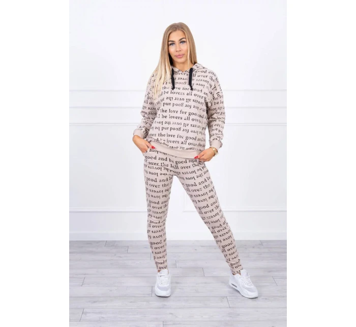 Dámská souprava s potiskem 20929 béžová - Kesi Dámská souprava s potiskem 20929 béžová - Kesi