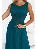 dlouhé maxi šaty s kulatým výstřihem – zelená model 22282676 - numoco basic dlouhé maxi šaty s kulatým výstřihem – zelená model 22282676 - numoco basic