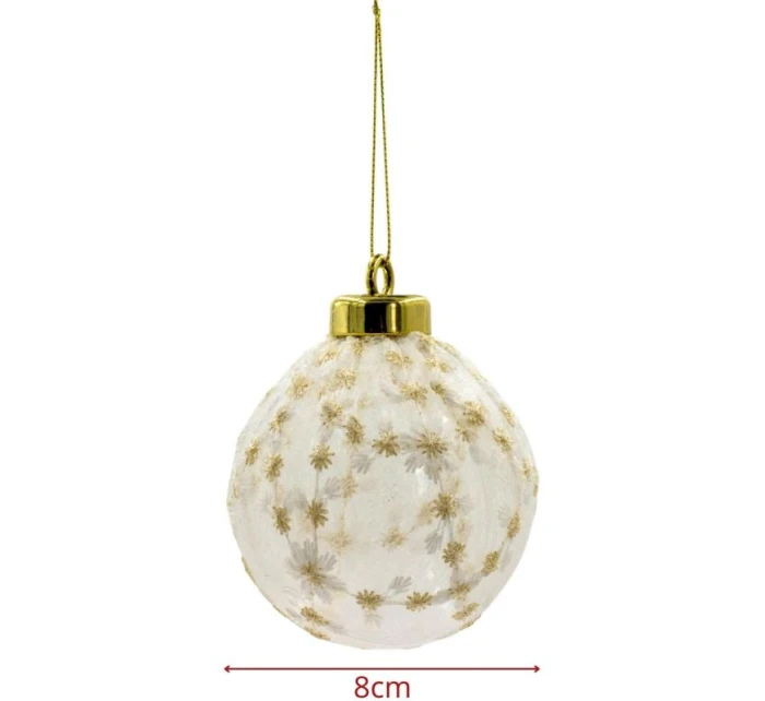 PLASTOVÁ CETKA BEZPEČNÁ 8CM KRAJKOVÁ HVĚZDA DEKORACE SLÍDA