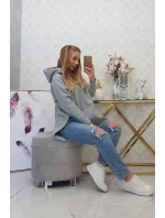 Zateplená mikina s bočními rozparky šedá Zateplená mikina s bočními rozparky šedá