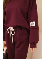 Komplet mikina + kalhoty máslový tmavě bordový