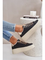 na platformě s ozdobnými šňůrkami černé model 21683454 - Boto na platformě s ozdobnými šňůrkami černé model 21683454 - Boto