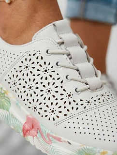 Kožené otevřené dámské polobotky bílé Telina