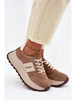 Dámské tenisky na platformě z přírodního semiše tmavě béžové Rosinae Dámské tenisky na platformě z přírodního semiše tmavě béžové Rosinae