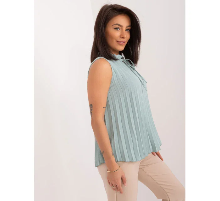 Bluzka model 21156176 pistacjowy - FPrice Bluzka model 21156176 pistacjowy - FPrice