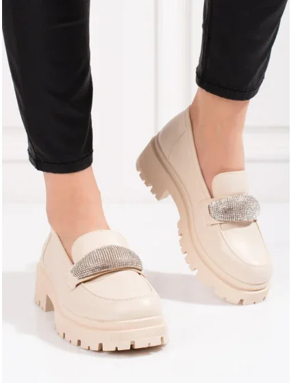 Pohodlné polobotky dámské hnědé na plochém podpatku Pohodlné polobotky dámské hnědé na plochém podpatku