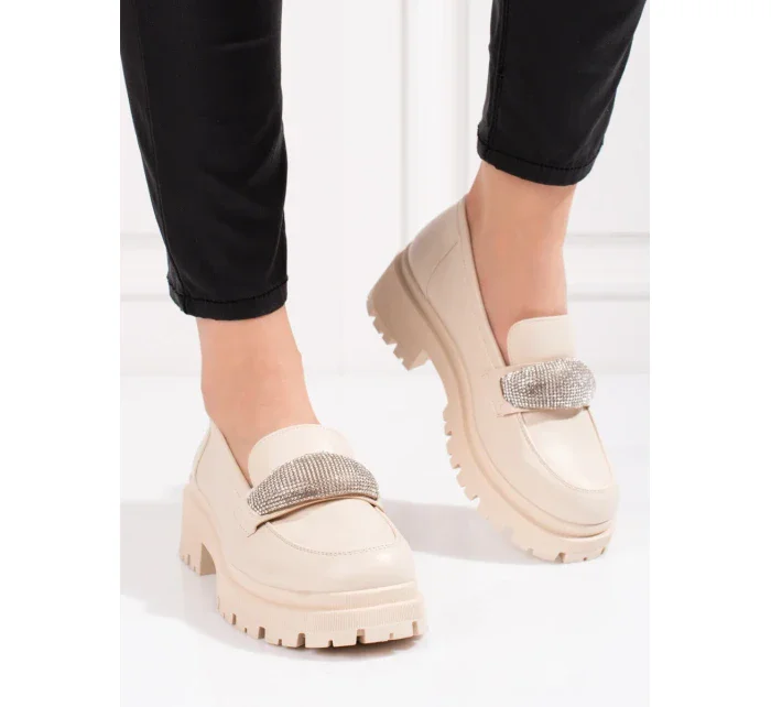 Pohodlné polobotky dámské hnědé na plochém podpatku Pohodlné polobotky dámské hnědé na plochém podpatku