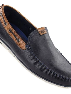 Pánské tmavě modré kožené mokasíny Bugatti 321-A2X65-1000-4100