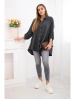 Bavlněná mušelínová košile Plus Size grafit Bavlněná mušelínová košile Plus Size grafit