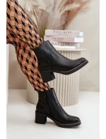 Zateplené dámské boty na podpatku eko kůže černé model 21668840 - Boto Zateplené dámské boty na podpatku eko kůže černé model 21668840 - Boto