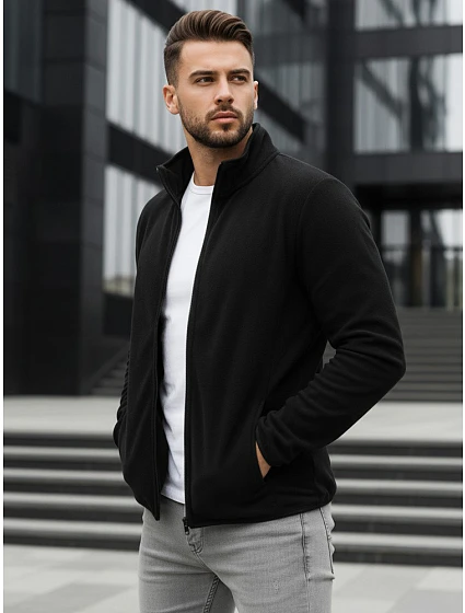 Pánská mikina na zip černá FashionStreet BX4771 Pánská mikina na zip černá FashionStreet BX4771