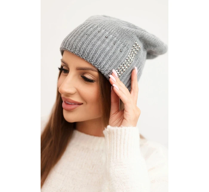 Dámská zimní čepice vlněná s  šedá model 21750394 - K-Fashion