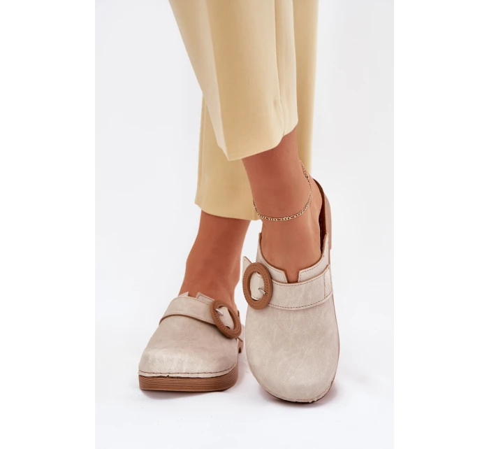Dámské Pantofle S Přezkou Inblu Béžové TF000001 Dámské Pantofle S Přezkou Inblu Béžové TF000001