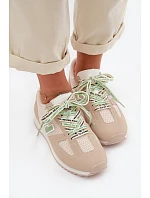 Dámské Tenisky Béžové s Ozdobným Šněrováním model 22039794 - Boto