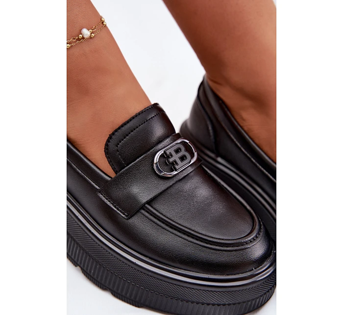 Kožené dámské mokasiny na platformě Vinceza 39974 Černé