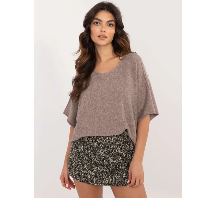 Sweter IT SW model 21881004 ciemny bezowy - FPrice Sweter IT SW model 21881004 ciemny bezowy - FPrice