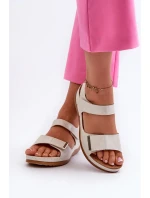 Pohodlné dámské sandály na suchý zip Silver Iphiope Pohodlné dámské sandály na suchý zip Silver Iphiope