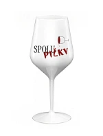 SPOLUPIČKY - bílá nerozbitná sklenice na víno 470 ml