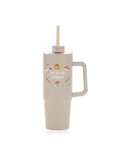 Personalizovaná cestovní termoska s průhledným víčkem pro paní učitelku/pana učitele (pomůcky)
