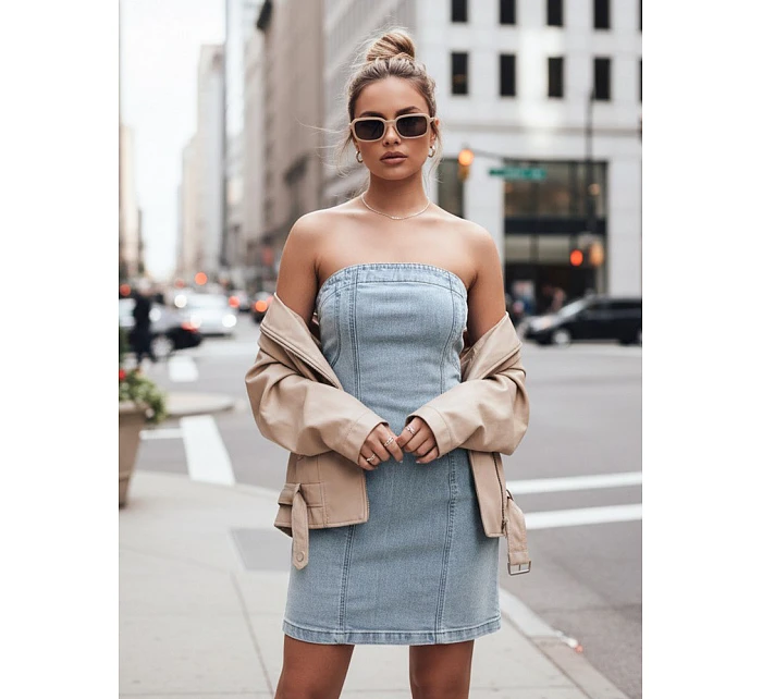 Džínové trubicové mini šaty NETUBA modré FashionStreet EY2591