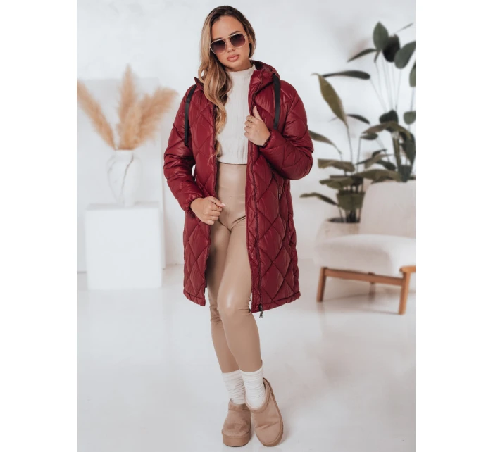 Dámská zimní bunda SNOWVIBE bordó prošívaná FashionStreet TY4996 Dámská zimní bunda SNOWVIBE bordó prošívaná FashionStreet TY4996